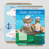Lil' Sailor Boy's Baby Shower Einladung (Vorne/Hinten)