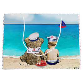 Lil' Sailor Nautical Themed Boy's Baby Shower Große Geschenktüte