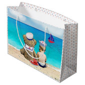 Lil' Sailor Nautical Themed Boy's Baby Shower Große Geschenktüte (Rückseite Schrägansicht)