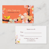 Lil Sakura Bird Massage + Wellness-Center Bestellu Terminkarte (Vorne/Hinten)