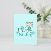 Lil Schwester-Strichmännchen-Mädchen Postkarte (Stehend Vorderseite)