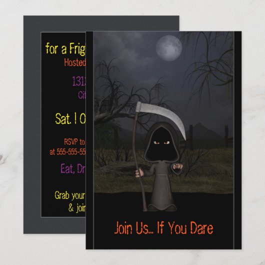 Lil Sensenmann Einladung (Vorne/Hinten)