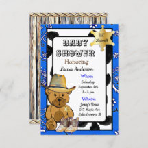 Lil' Sheriff Teddy Bear Cowboy Baby Shower