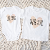 Lil Sis Blush Heart Matching Sibling Family Baby Strampler