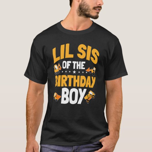 Lil Sis of the Birthday Boy Construction Worker Bd T-Shirt (Vorderseite)