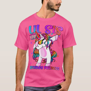 Lil Sis of the Birthday Princess Dabbing Unicorn L T-Shirt
