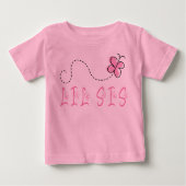Lil Sis Pink Butterfly Säugling Tee Shirt (Vorderseite)