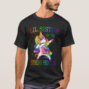 Lil Sister der Geburtstagskünstlerin Unicorn Girl T-Shirt