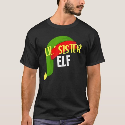 Lil Sister Elf Matching Family Group Christmas Par T-Shirt (Vorderseite)