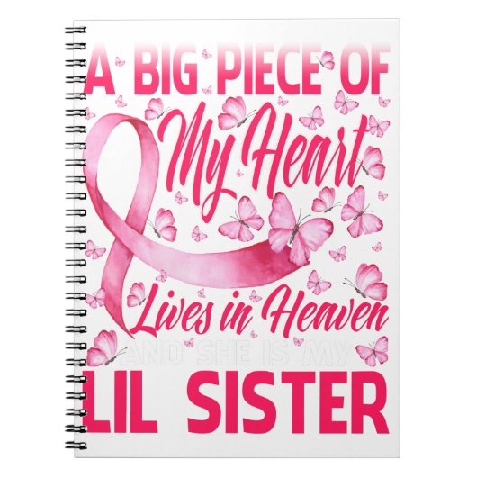 Lil Sister in Heaven Butterfly Phantastisch Brust Notizblock (Vorderseite)