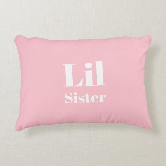 Lil Sister Pink White Girl Dekokissen (Vorderseite)