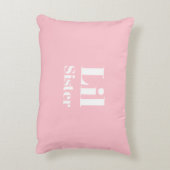 Lil Sister Pink White Girl Dekokissen (Rückseite(Vertikal))