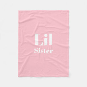 Lil Sister Pink White Girl Fleecedecke