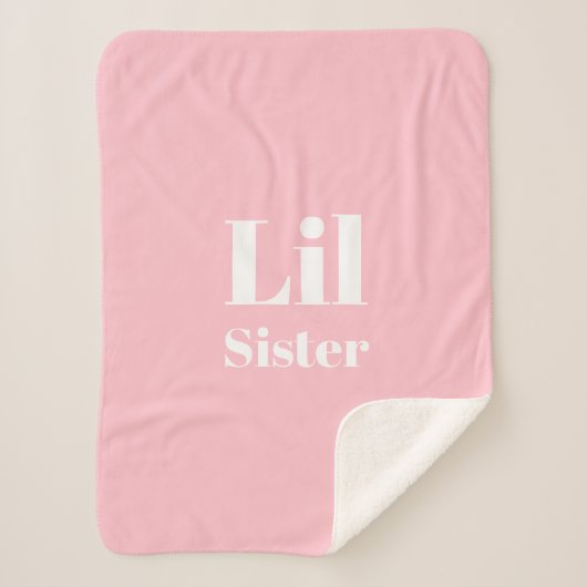 Lil Sister Pink White Girl Sherpadecke (Vorderseite)