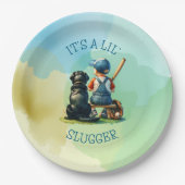 Lil' Slugger | Babydusche Pappteller (Vorderseite)