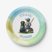 Lil' Slugger | Babydusche Pappteller (Vorderseite)