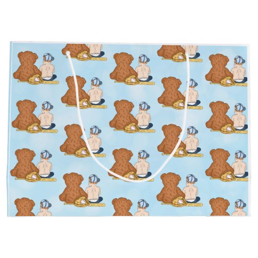 Lil' Slugger Baseball als Kind Große Geschenktüte (Rückseite)