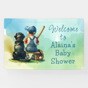 Lil' Slugger mit seinem Hund Babydusche Banner