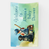 Lil' Slugger mit seinem Hund | Babydusche Banner (Vertikal)