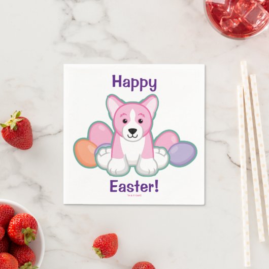 Lil Spring Corgi Muster Serviette (Beispiel)