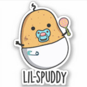 Lil-spuddy Funny Potato Pun Aufkleber (Vorderseite)