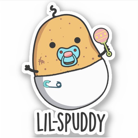 Lil-spuddy Funny Potato Pun Aufkleber (Vorderseite)