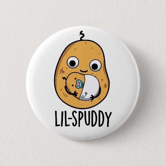 Lil Spuddy Funny Potato Pun Button (Vorderseite)