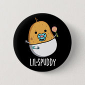 Lil-spuddy Funny Potato Pun Dark BG Button (Vorderseite)