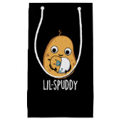 Lil Spuddy Funny Potato Pun Dark BG Kleine Geschenktüte (Vorderseite)