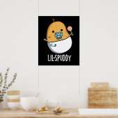 Lil-spuddy Funny Potato Pun Dark BG Poster (Küche)