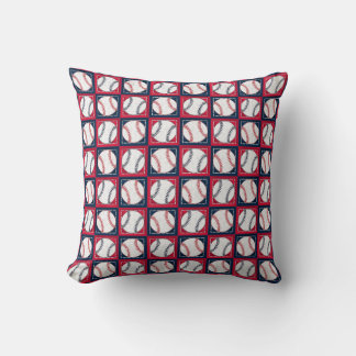 Lil Stitched Baseballs Square Throw Kissen