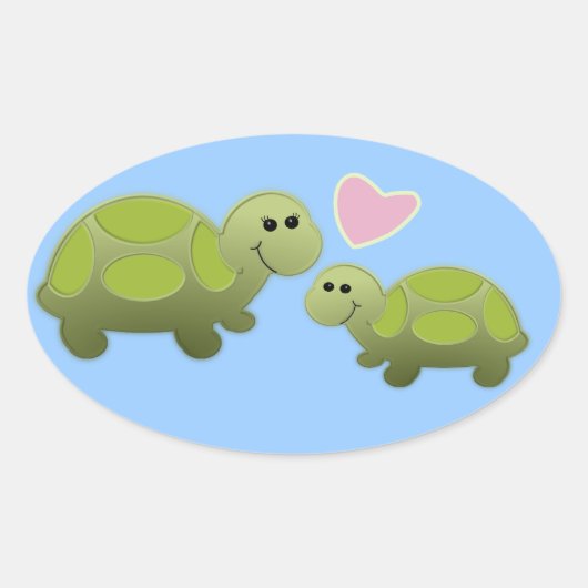 Lil Turtle Ovaler Aufkleber (Vorderseite)