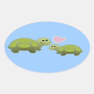 Lil Turtle Ovaler Aufkleber