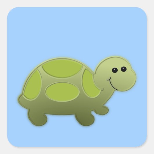 Lil Turtle Quadratischer Aufkleber (Vorderseite)