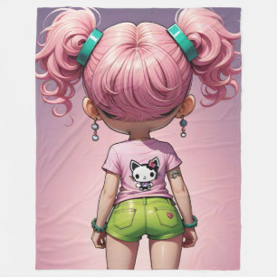 Lil Tyke Chibi Girl Fleecedecke