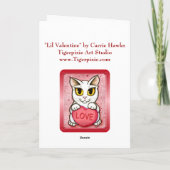 Lil Valentine-weiße Feiertagskarte (Rückseite)