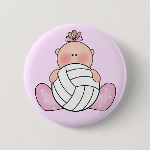 Lil Volleyball-Girl Button