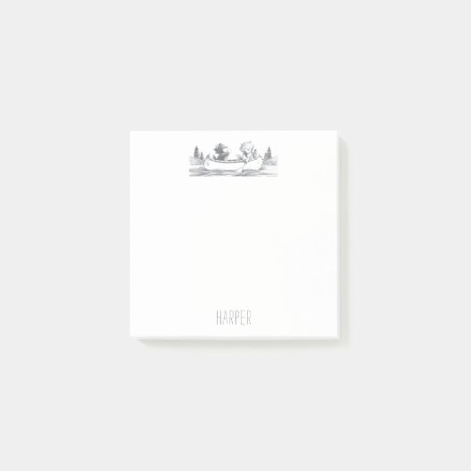 Lil Wolf Canoe Postit Notes Post-it Klebezettel (Vorderseite)