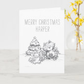 Lil Wolf Christmas Tree Card Karte (Gelbe Blume)