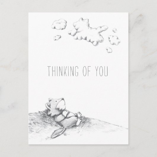 Lil Wolf Daydreaming Postcard Postkarte (Vorderseite)