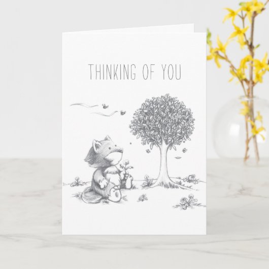 Lil Wolf Spring Card Karte (Gelbe Blume)