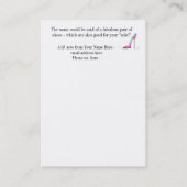 Lil Yoga-Eitelkeitsanmerkung oder -Lesezeichen! Visitenkarte (Rückseite)