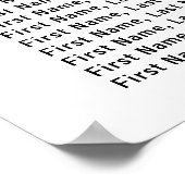 Lila 13-Tisch-Hochzeitskarte mit weißer Blüte Poster (Ecke)