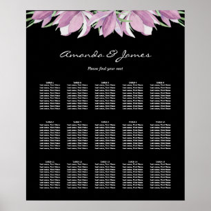 Lila 15-Tisch-Sitzkarte Poster
