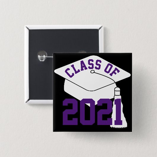 Lila 2024 Grad Cap Button (Vorne & Hinten)
