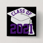Lila 2024 Grad Cap Button (Vorderseite)