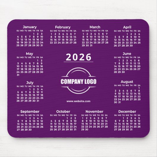 Lila 2026 Werbeunternehmen-Logo Mousepad (Vorne)