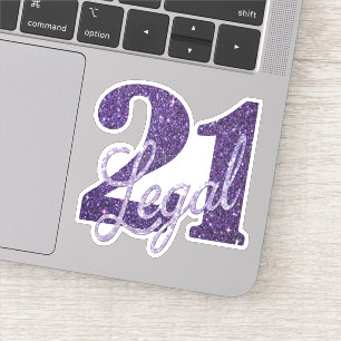 Lila 21 und Recht Chic Lavender 21. Geburtstag Aufkleber