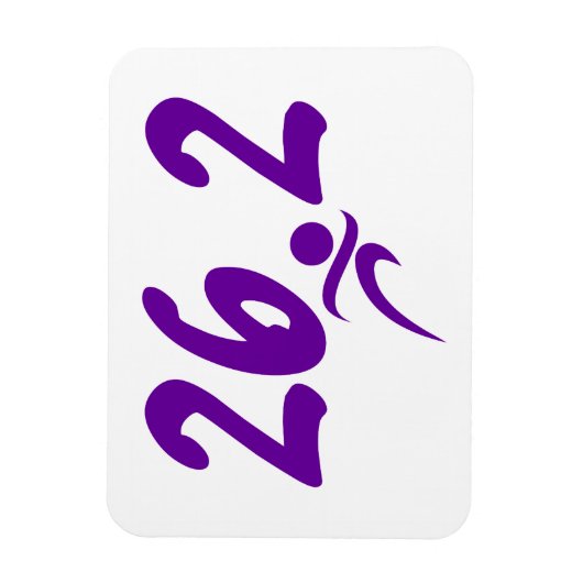 Lila 26,2-Marathon Magnet (Vertikal)