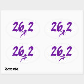 Lila 26,2-Marathon Ovaler Aufkleber (Blatt)